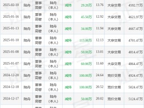 飞天诚信：2月10日高管陆舟减持股份合计29.2万股